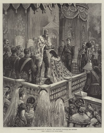 The Imperial Coronation at Moscow, the Emperor Crowning the Empress by Johann Nepomuk Schonberg